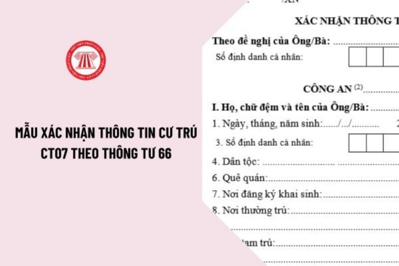 Mẫu giấy xác nhận cư trú CT07 điển hình tại Việt Nam, minh họa thông tin cơ bản