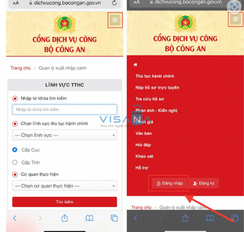 Minh họa quy trình làm hộ chiếu từng bước với các biểu tượng cho việc online và trực tiếp