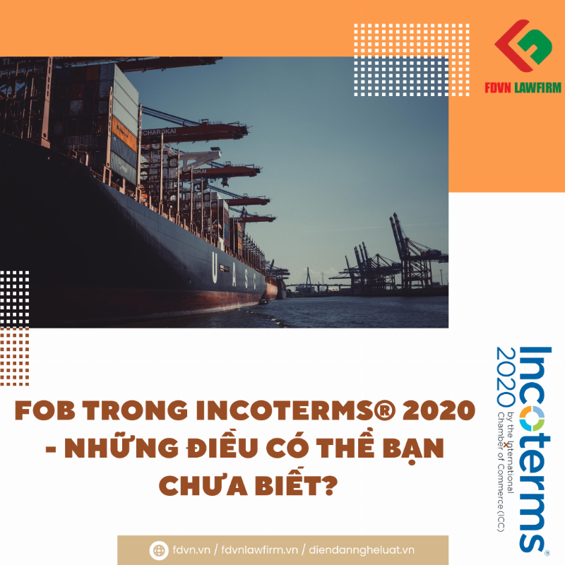 Sơ đồ minh họa điểm chuyển giao rủi ro từ người bán sang người mua theo điều kiện FOB Incoterms 2020: khi hàng hóa đã được xếp an toàn lên tàu tại cảng đi.