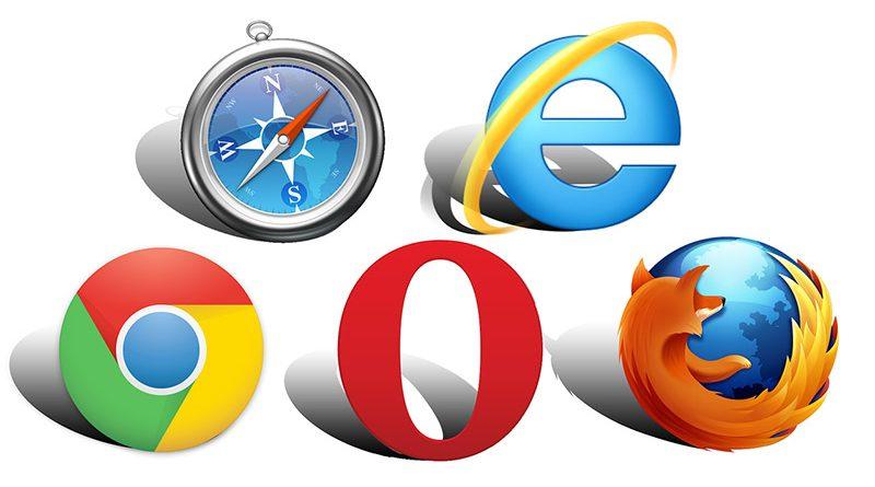 Biểu tượng các trình duyệt web phổ biến trên điện thoại: Safari, Chrome, Firefox, Edge, Opera giúp người dùng nhận biết và mở ứng dụng dễ dàng